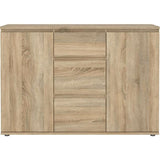 Buffet - Imitation chene - 2 portes - 3 tiroirs