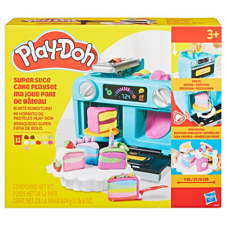 Play-Doh Ma jolie part de gâteau, four jouet, accessoires de cuisine factices et 11 pots de pâte a modeler, des 3 ans