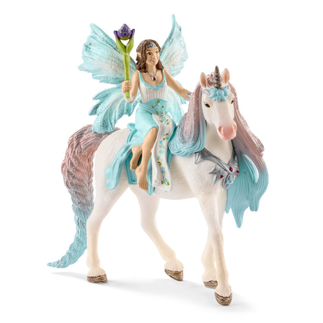 Figurine Fée Eyela avec licorne de princesse, Coffret princesse volante avec figurine licorne et baguette magique, Schleich 70569 Ba