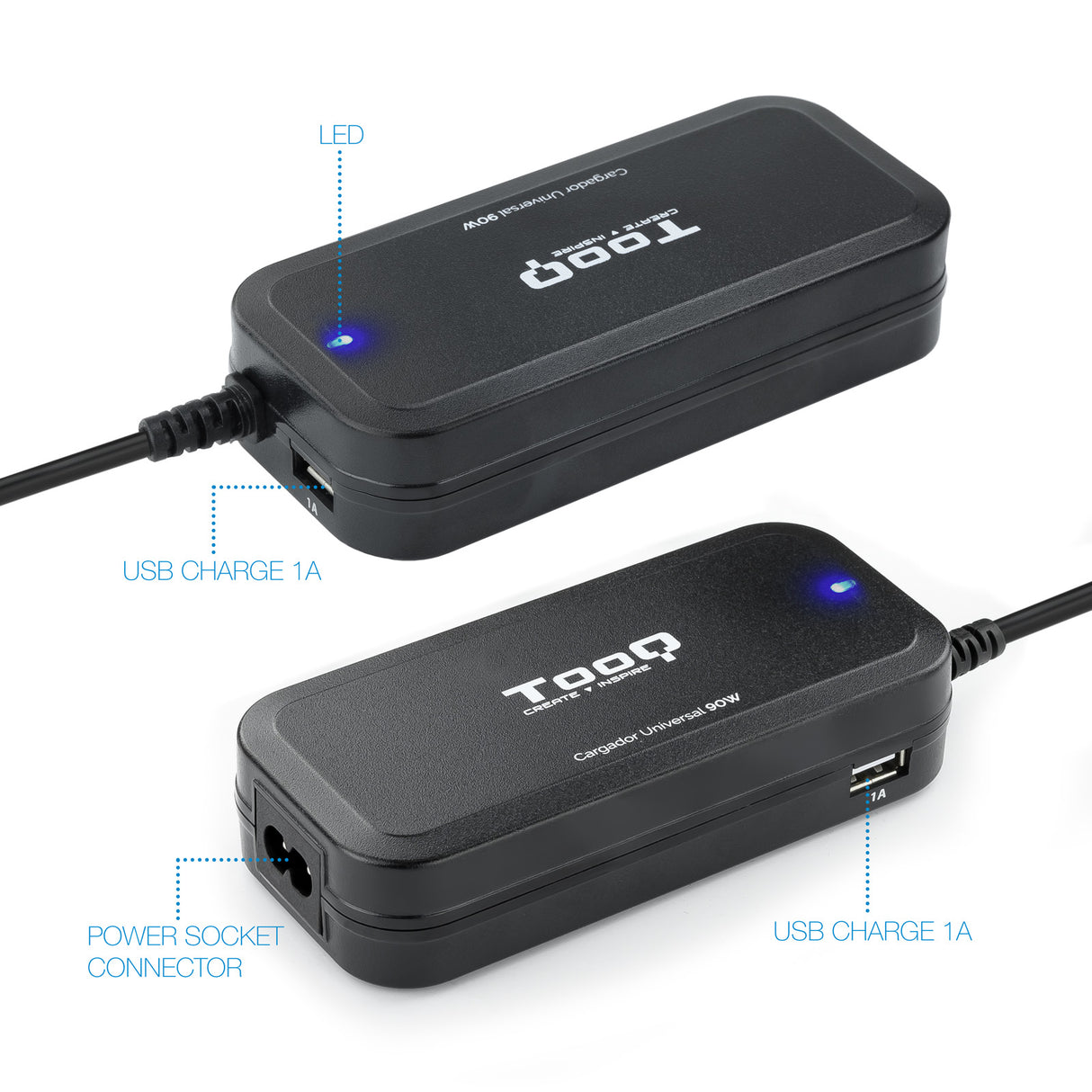 Chargeur universel TooQ 90W - 12 embouts