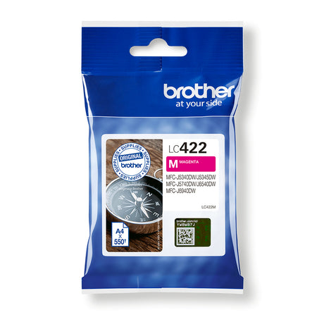 Cartouche LC422M - BROTHER - Magenta - 550 p - Pour Business Smart MFC-J5340DW, MFC-J5345DW, MFC-J5740DW, MFC-J6540DW et