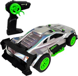 Voiture Télécommandée - EXOST - Metal Chrome 1:14 - 15 km/h - 31 -5 cm - argent et vert - des 5 ans