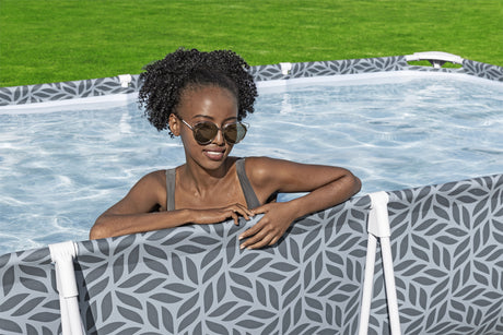 Piscine hors sol tubulaire BESTWAY - Steel Pro™ - 366 x 201 x 66 cm - Rectangulaire - décor graphique