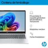PC Portable HP Omnibook 3 15-fn0021nf - Windows 11 - 15,6 FHD IPS - Ryzen AI 5 340 - RAM 24Go - Stockage 512Go SSD - AZERTY