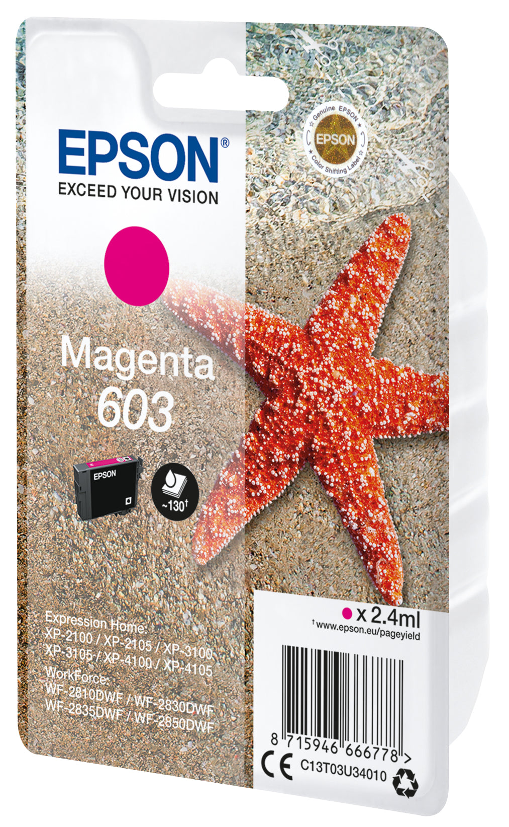 Cartouche d'encre Epson Etoile de mer 603 (Magenta)