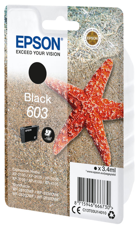 EPSON Cartouche d'encre 603 noir - Etoile de mer (C13T03U14010)