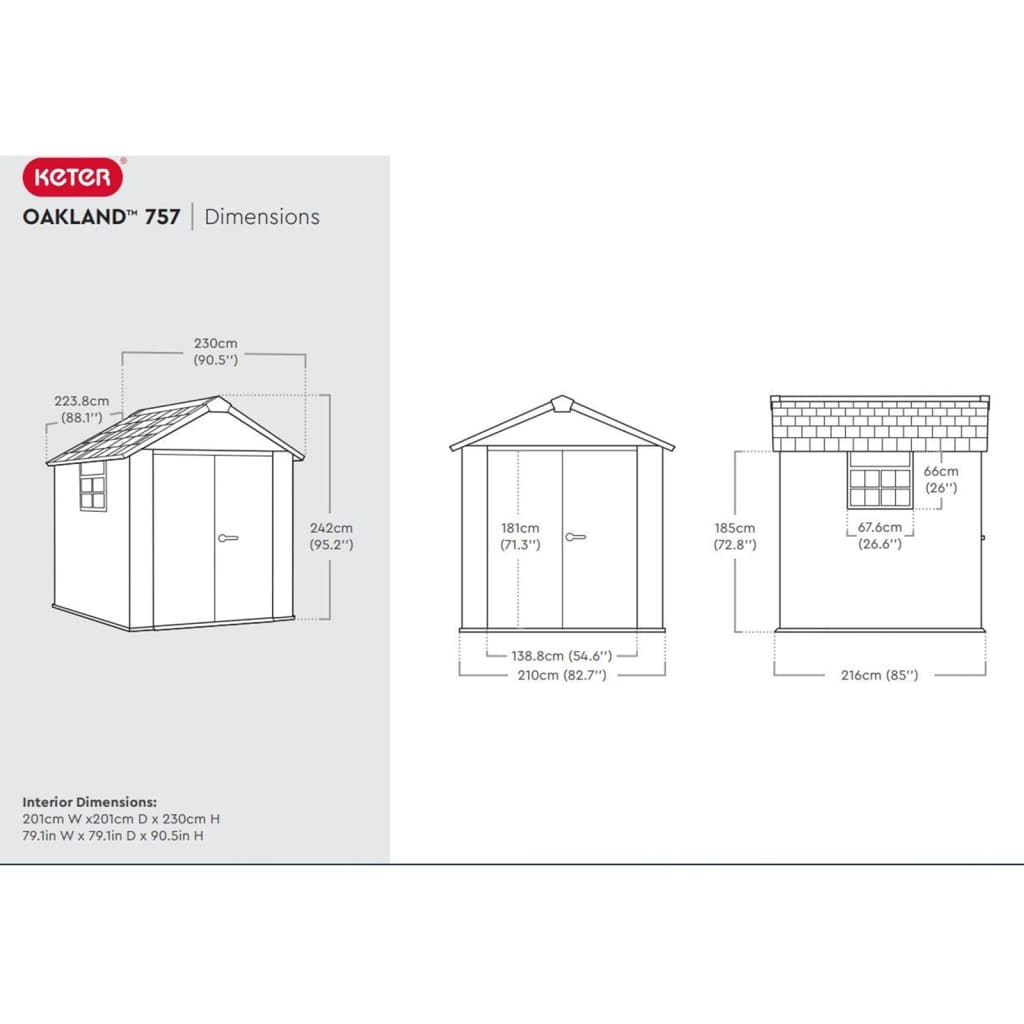 Keter Gartenhaus Oakland 757 Anthrazit