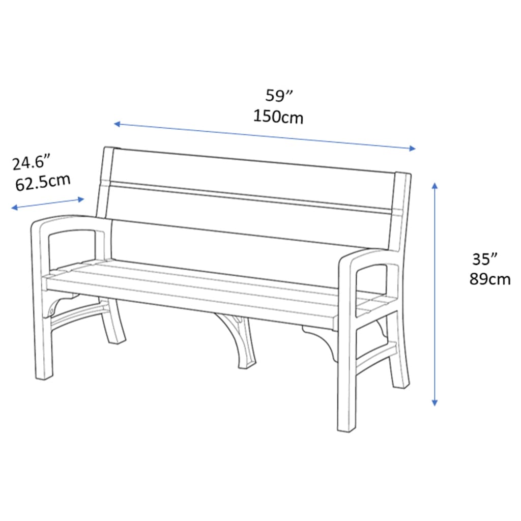 Keter Banc de jardin à 3 places Montero 233308