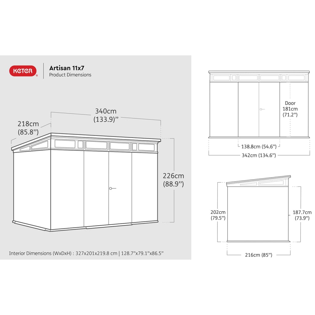 Keter Gartenhaus Artisan 117 Bräunlichgrau