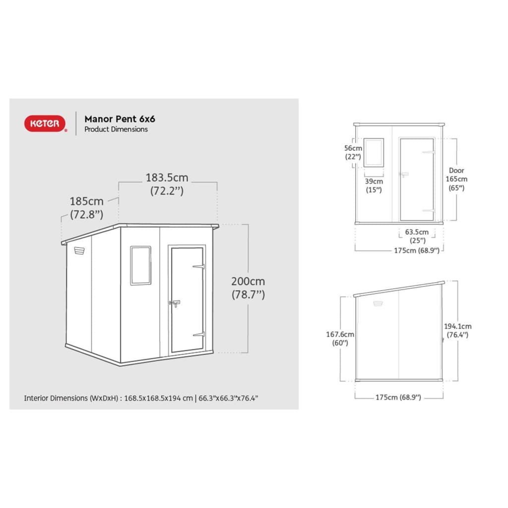 Keter Abri de jardin Manor Pent 66 gris foncé