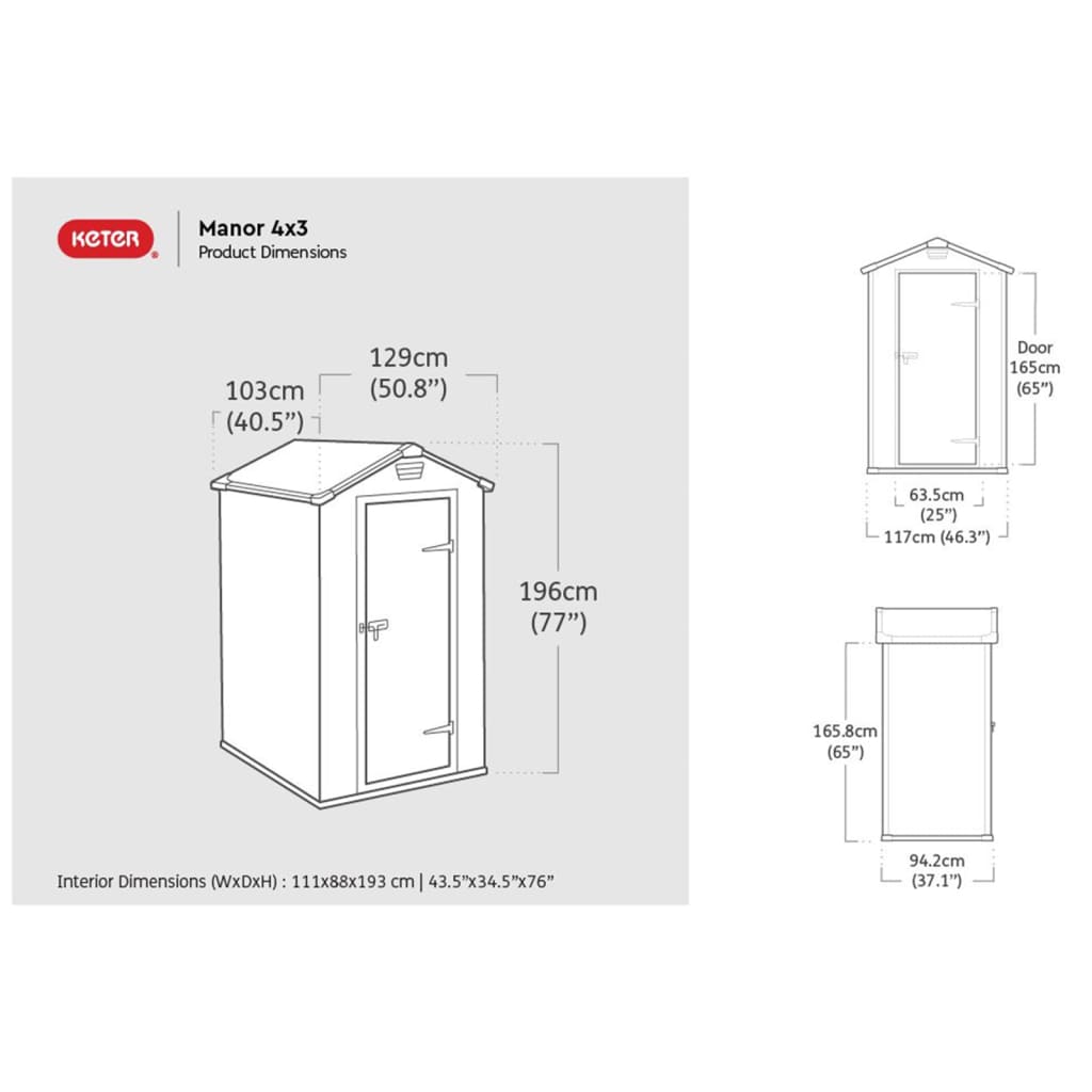 Keter Abri de jardin Manor 43 gris foncé