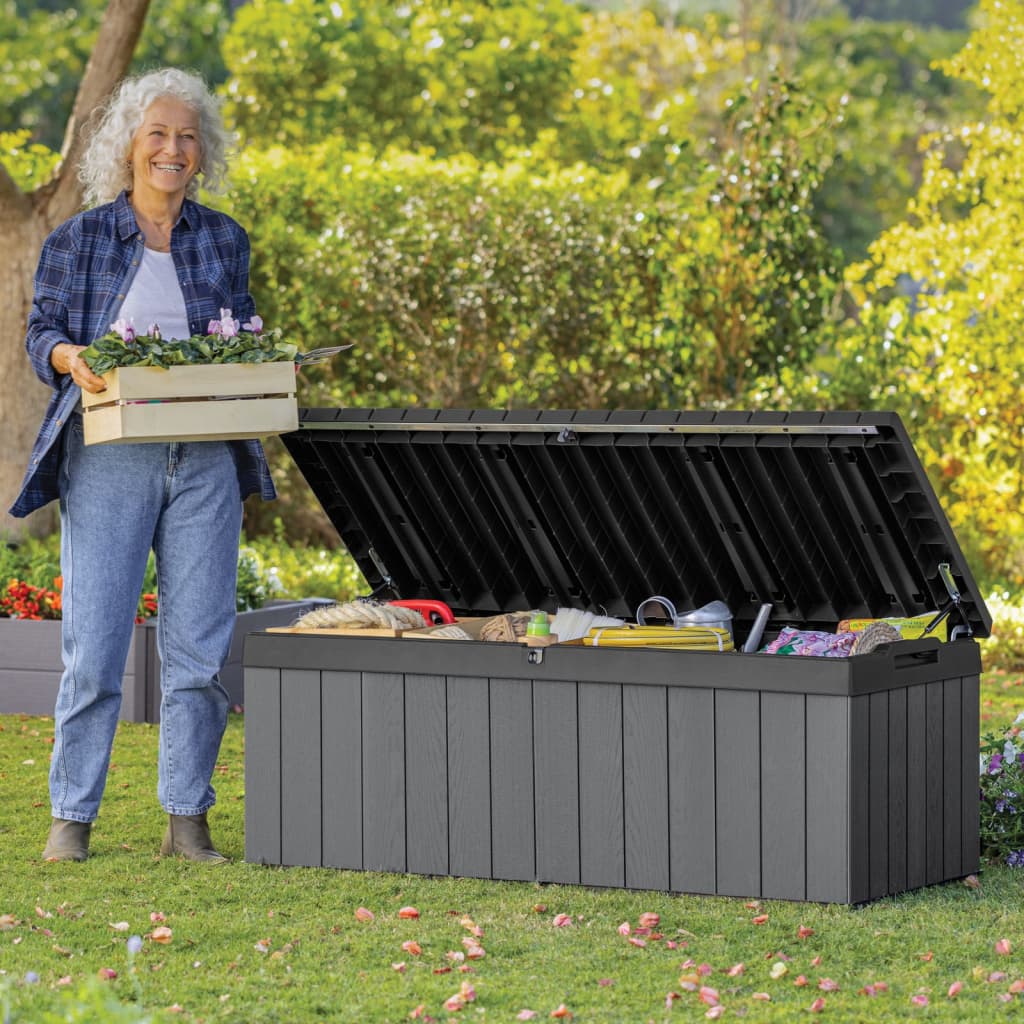 Keter Boîte de rangement de jardin Darwin 380 L Gris