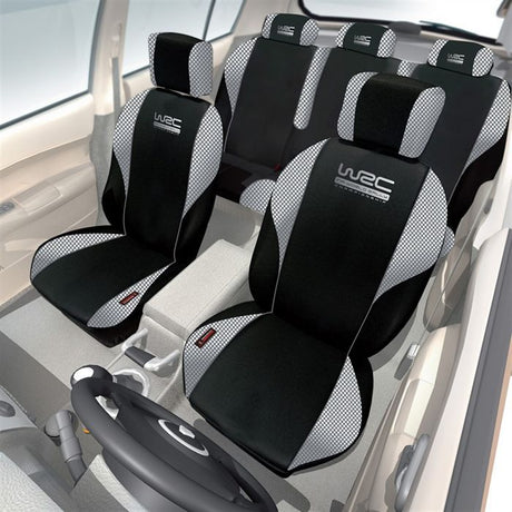 Lot  de 5 housses avant arriere 2/3 1/3 et appuie tete - WRC - universelles - Fixation simple -Compatible Airbag