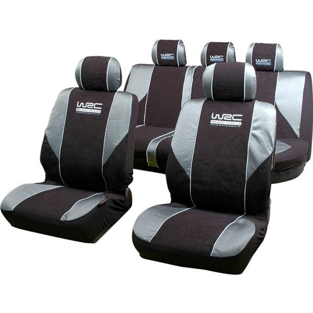 Lot  de 5 housses avant arriere 2/3 1/3 et appuie tete - WRC - universelles - Fixation simple -Compatible Airbag