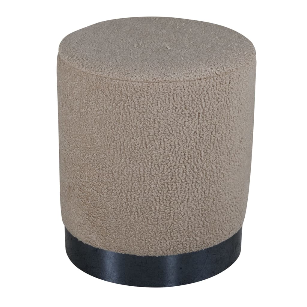 Venture Home Benji Pouf 35x35x42,5 cm Teddy Beige und Schwarz