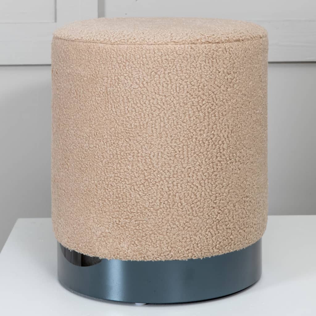 Venture Home Benji Pouf 35x35x42,5 cm Teddy Beige und Schwarz