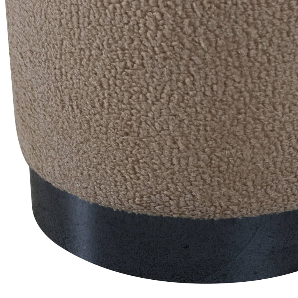 Venture Home Pouf Benji 35x35x42,5 cm Teddy Beige et noir