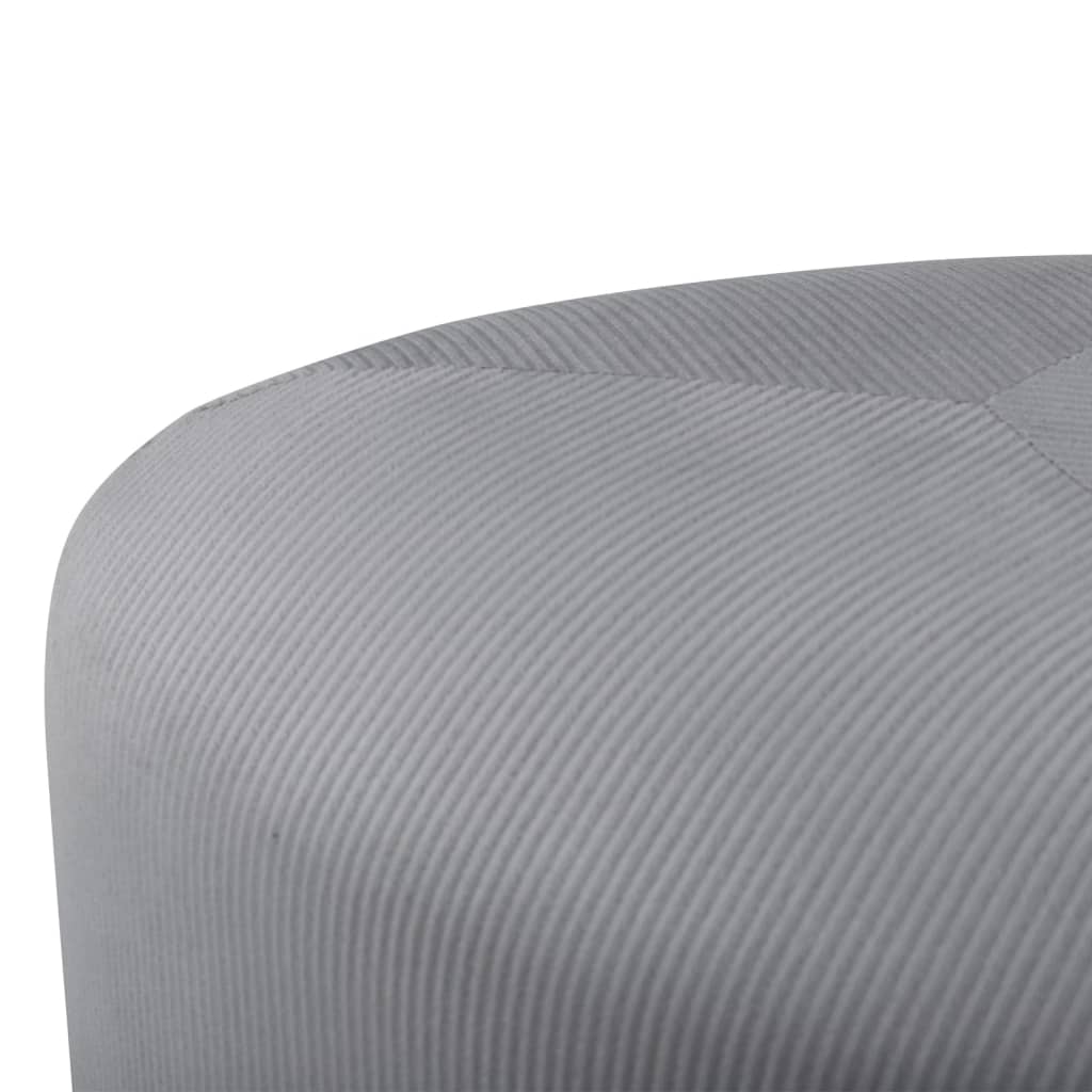 Venture Home Pouf Peg 46x46x41 cm Velours côtelé Gris