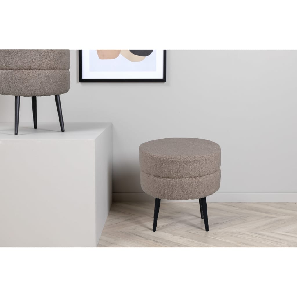 Venture Home Pouf Pot 40x40x40 cm Teddy Beige et noir