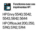 HP 62 Cartouche d'encre noire authentique (C2P04AE) pour HP Officejet Mobile 250, HP Envy 5540/5640/7640, HP Officejet 5740 e-AiO