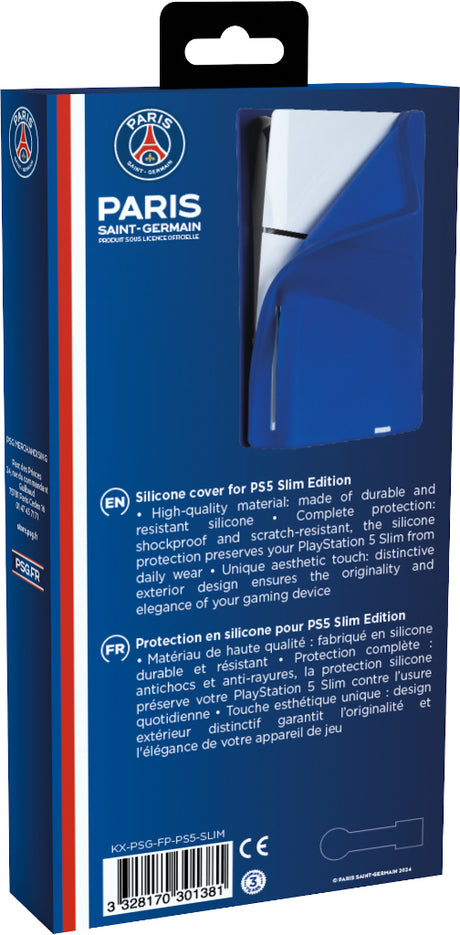 Façade de protection - KONIX - PSG - PS5 Slim - Silicone - Antichoc - Anti-rayures - Bleu