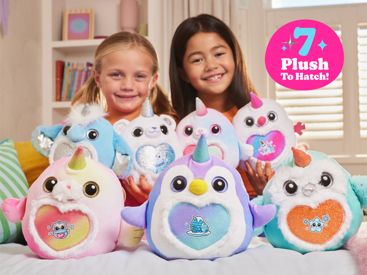 oeuf surprise peluche - RAINBOCORNS - Eggzania Frozen Mania - Theme givré - Peluche a découvrir - Accessoires inclus