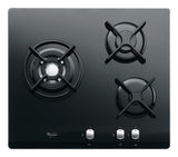 Table de cuisson Gaz - WHIRLPOOL AKT404NB - 3 foyers - 6350W - L59 x P51cm - Noir