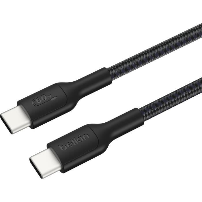 Câble USB-C vers USB-C  Gaming - BELKIN - Nintendo Switch 2 - 60 W - Noir