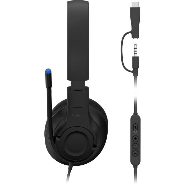 Casque audio filaire - BELKIN -  Inspire - Compatible Nintendo Switch 2 - Pour enfants - Noir