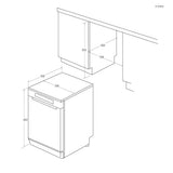 Lave-vaisselle pose libre CANDY CF6C4F2W Rapido - 16 couverts - 44dB  - Maxi Cuve - Connecté - Blanc