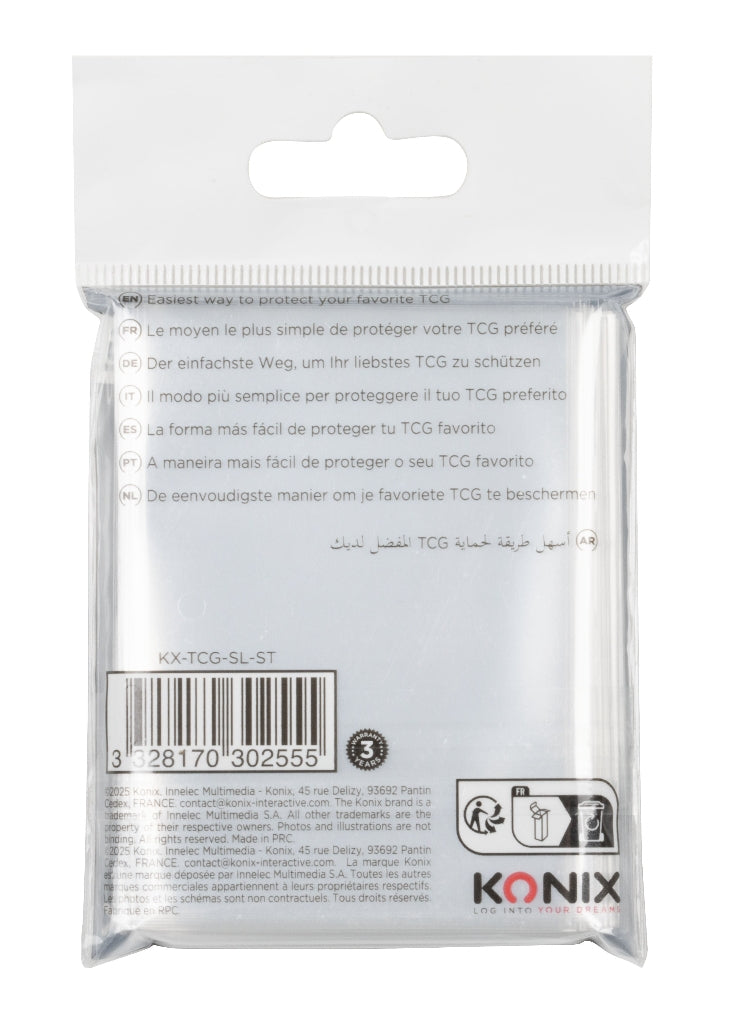 Protege-cartes - KONIX - Standard Sleeves - 100 pochettes - Compatible Magic The Gathering, Pokémon - Transparent