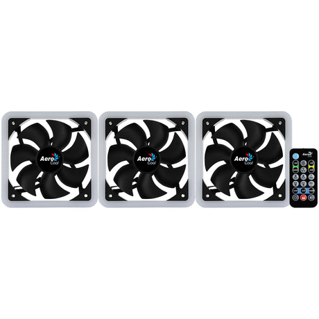 Lot de 3 Ventilateurs de boitier AeroCool Edge 14 Pro RGB 14cm (Noir)