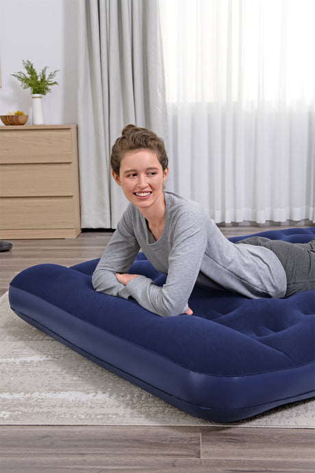 Matelas gonflable camping - BESTWAY - 67225 - 2 places - 1,91m x 1,37m x 22cm - Avec pompe a pied intégrée