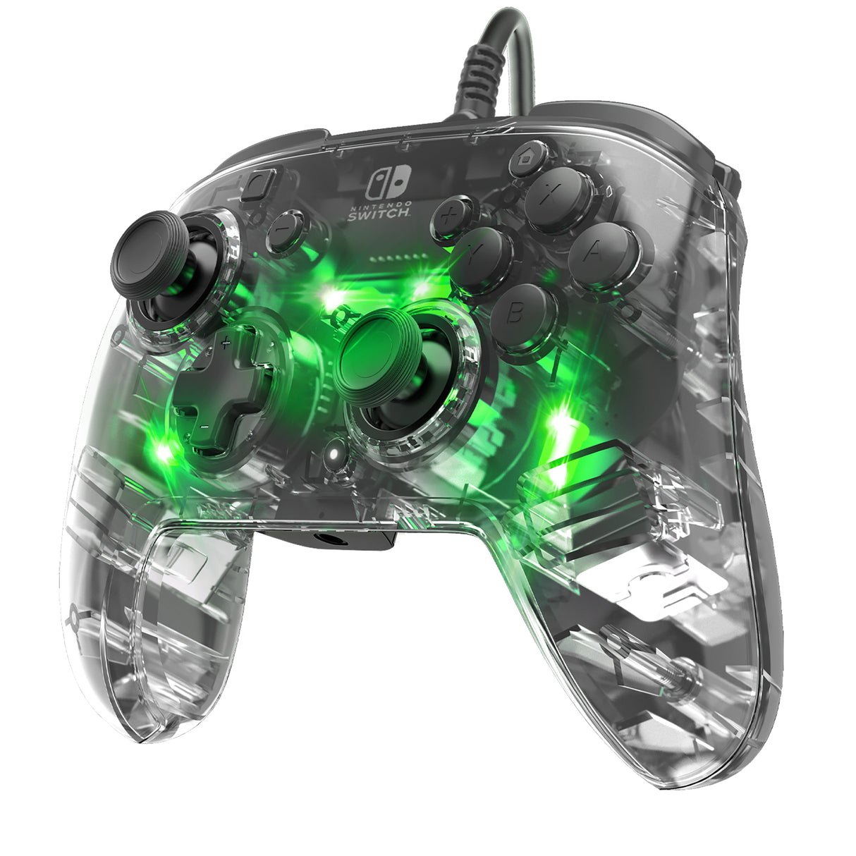 Manette filaire pour Nintendo Switch - PDP - Afterglow - Éclairage LED - Transparent
