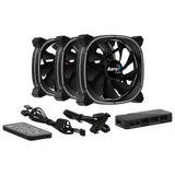 Lot de 3 Ventilateurs de boitier AeroCool Astro 12 Pro RGB 12cm (Noir)