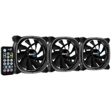 Lot de 3 Ventilateurs de boitier AeroCool Astro 12 Pro RGB 12cm (Noir)