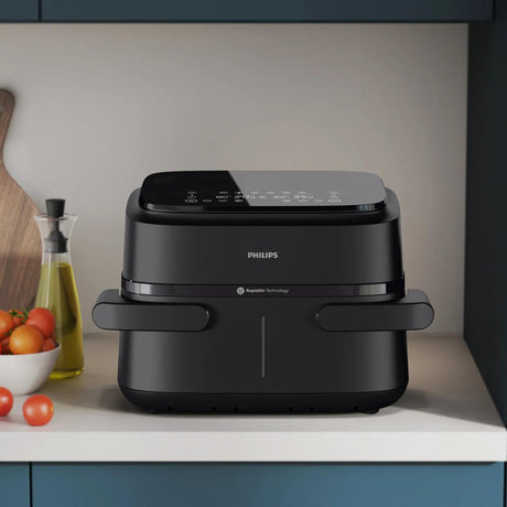 Friteuse sans huile - PHILIPS - NA150/00 - Airfryer Série 1000 - Panier flexible 7.L - Séparateur amovible - 2400W - Noir