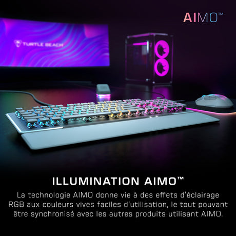 Clavier gaming PC mécanique - TURTLE BEACH - TBK-1002-12-FR - Vulcan II - Blanc