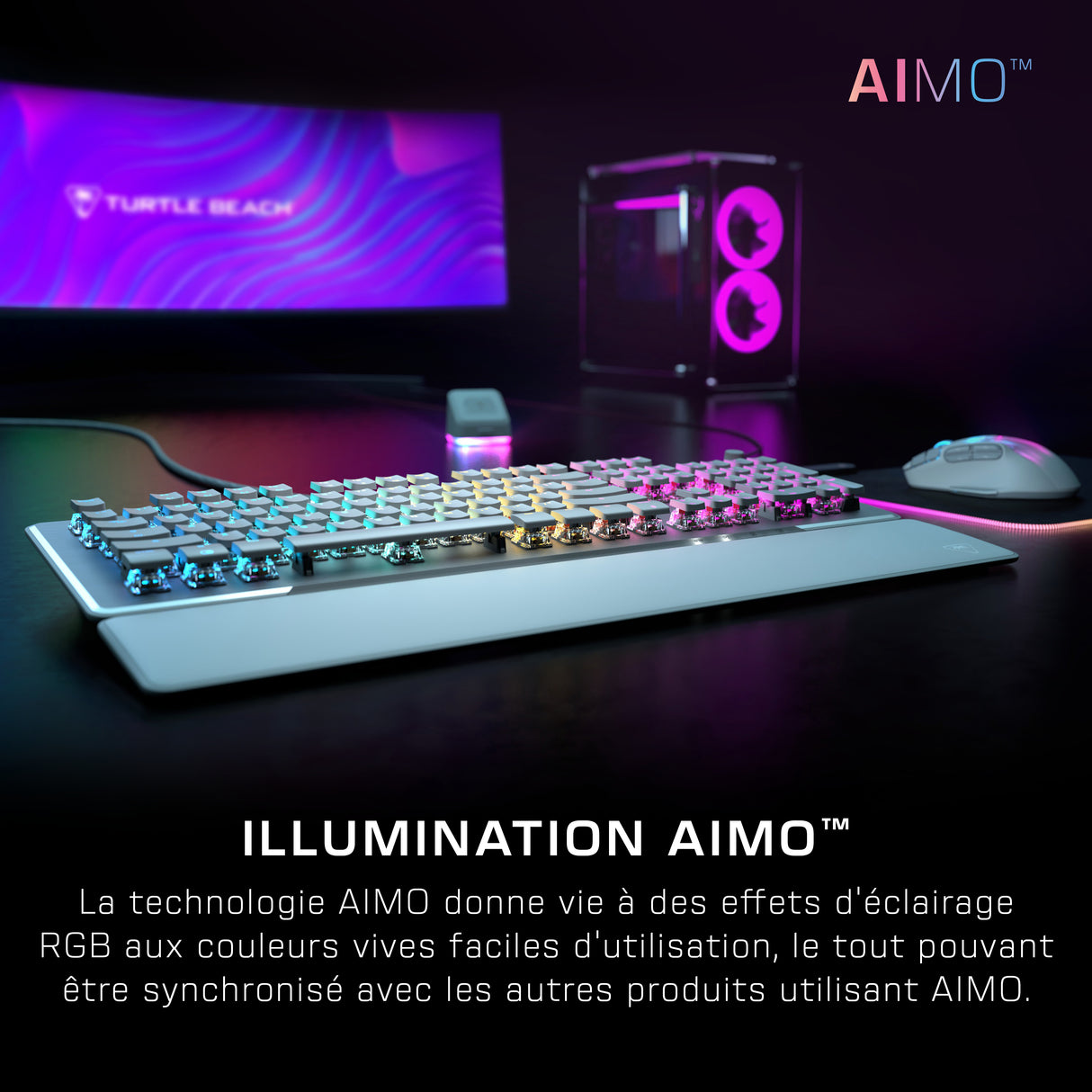 Clavier gaming PC mécanique - TURTLE BEACH - TBK-1002-12-FR - Vulcan II - Blanc