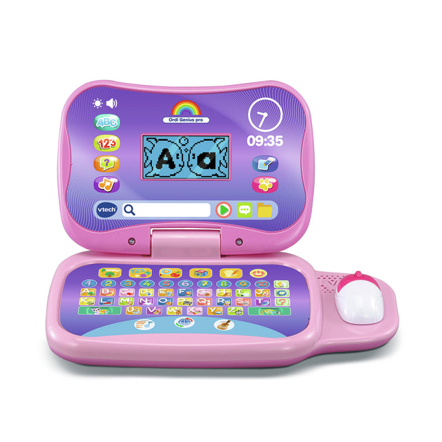 Ordinateur éducatif VTECH ORDI GENIUS PRO ROSE pour enfants de 3 a 7 ans avec souris et 20 activités incluses