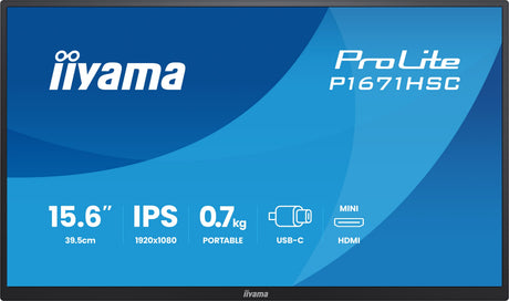 Ecran PC Portable - IIYAMA - 16 - Full HD - Dalle IPS - 8ms - Prolite P1671HSC-B1