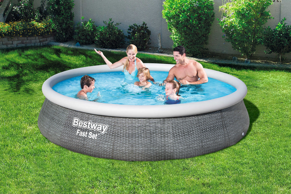 Kit piscine gonflable BESTWAY - Fast Set - 396 x 84 cm - Ronde (Filtre a cartouche, 1 cartouche)