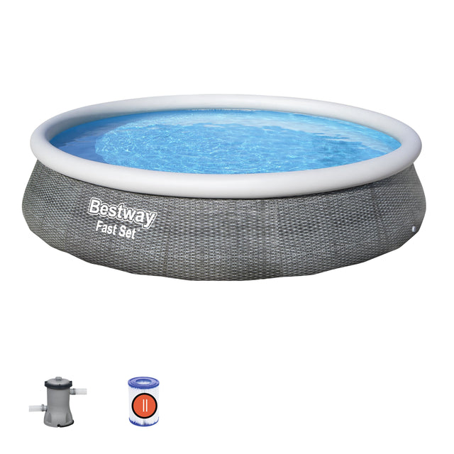 Kit piscine gonflable BESTWAY - Fast Set - 396 x 84 cm - Ronde (Filtre a cartouche, 1 cartouche)