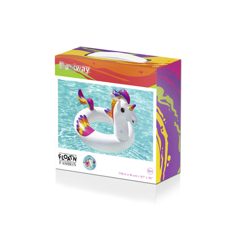 Bouée ronde licorne Fantasy - BESTWAY - Diametre 91 cm - PVC - Multicolore