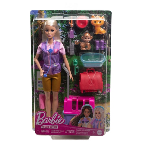 Barbie-Sauvetage d'Animaux-Coffret poupée blonde et accessoires HRG50