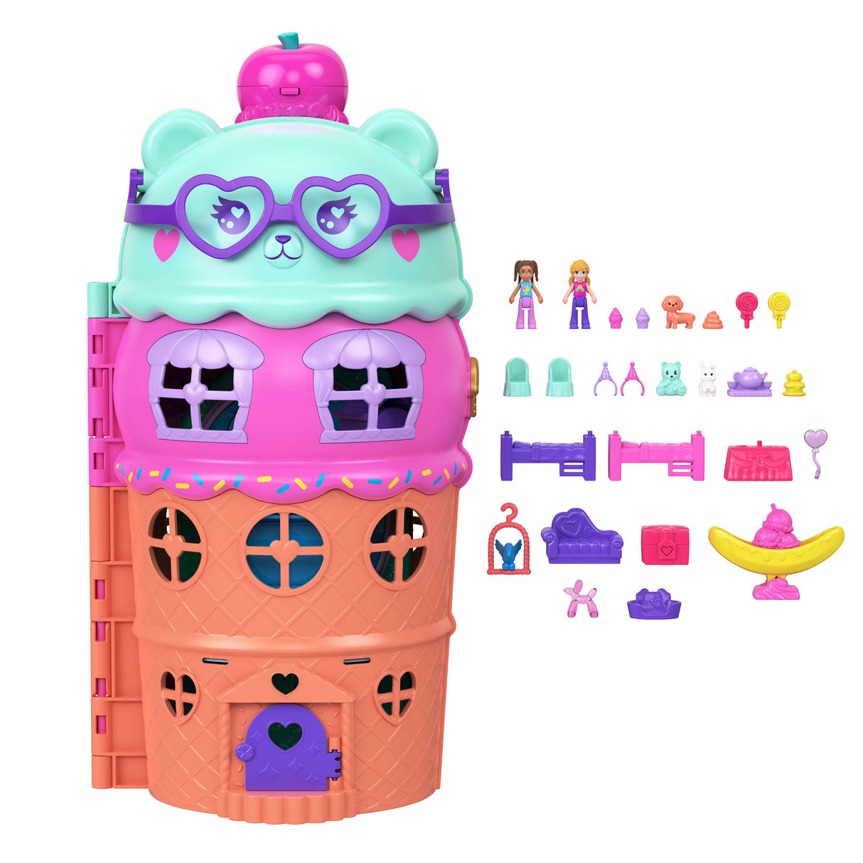Polly Pocket - Coffret Maison Cornet de Glace - Avec figurines - Polly Pocket - JFT91