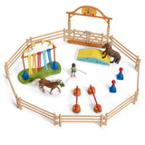 Coffret d'entraînement agilité équestre avec Cheval, Ensemble de 41 Pieces, Schleich 42481 Farm World, des 3 ans
