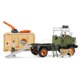 Gros camion de sauvetage d'animaux, coffret de jeu de 45 pieces avec 2 figurines d'animaux, 1 figurine de ranger articulée et des