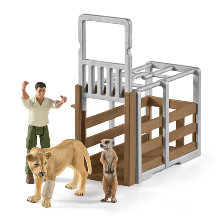 Gros camion de sauvetage d'animaux, coffret de jeu de 45 pieces avec 2 figurines d'animaux, 1 figurine de ranger articulée et des