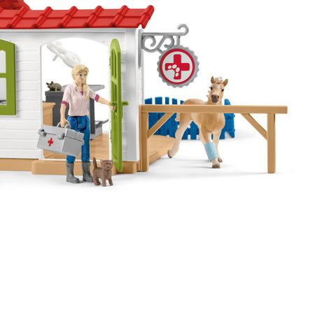Cabinet vétérinaire avec animaux, coffret de 43 pieces avec figurine vétérinaire, animaux et accessoires, jouets animaux de la